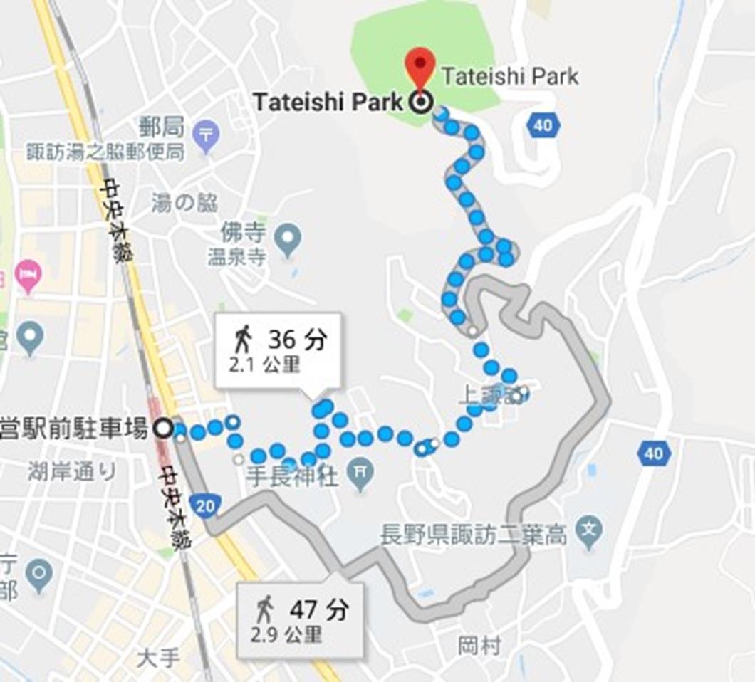 【長野諏訪湖】 諏訪湖就是系守湖?你的名字聖地實際走訪第一彈 - 第6張圖 往諏訪湖立石公園路線