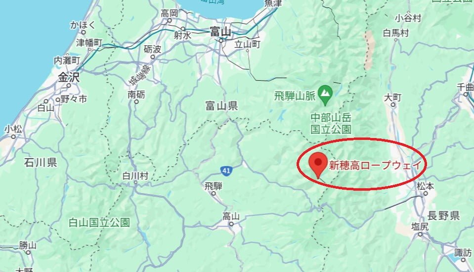 【新穗高纜車】到2000公尺山頂看絕景-新穗高半日遊與交通套票整理 - 第1張圖 新穗高纜車位置