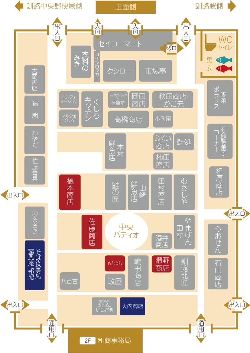 【釧路景點】北海道雪地自駕1-釧路自由行-釧路市區、釧路溼原及鶴見台 - 第11張圖 釧路和商市場攤位圖