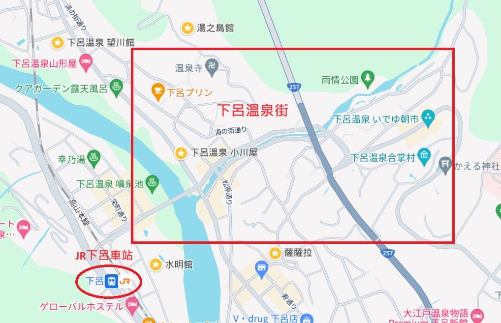下呂溫泉住宿推薦地圖
