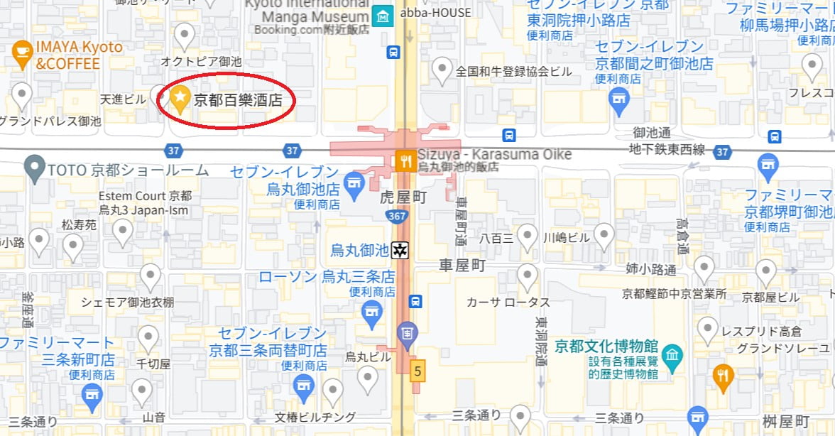 【京都百樂酒店】地鐵走路3分鐘,享受京都風情的平價住宿! - 第1張圖 京都百樂酒店位置