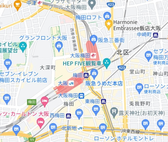 大阪住宿推薦地圖