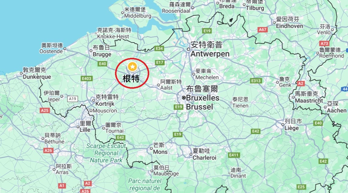 比利時根特位置