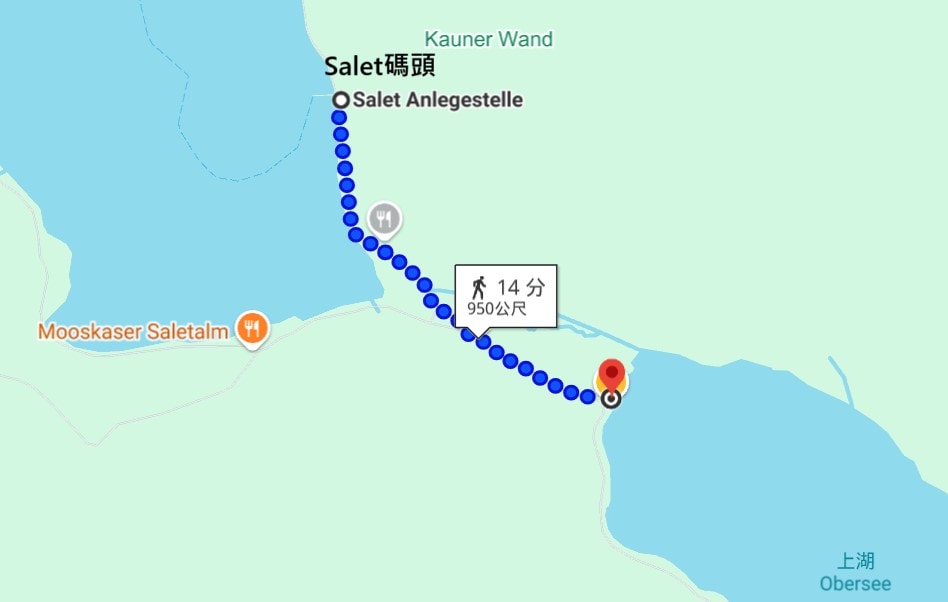 Salet碼頭到上湖路線