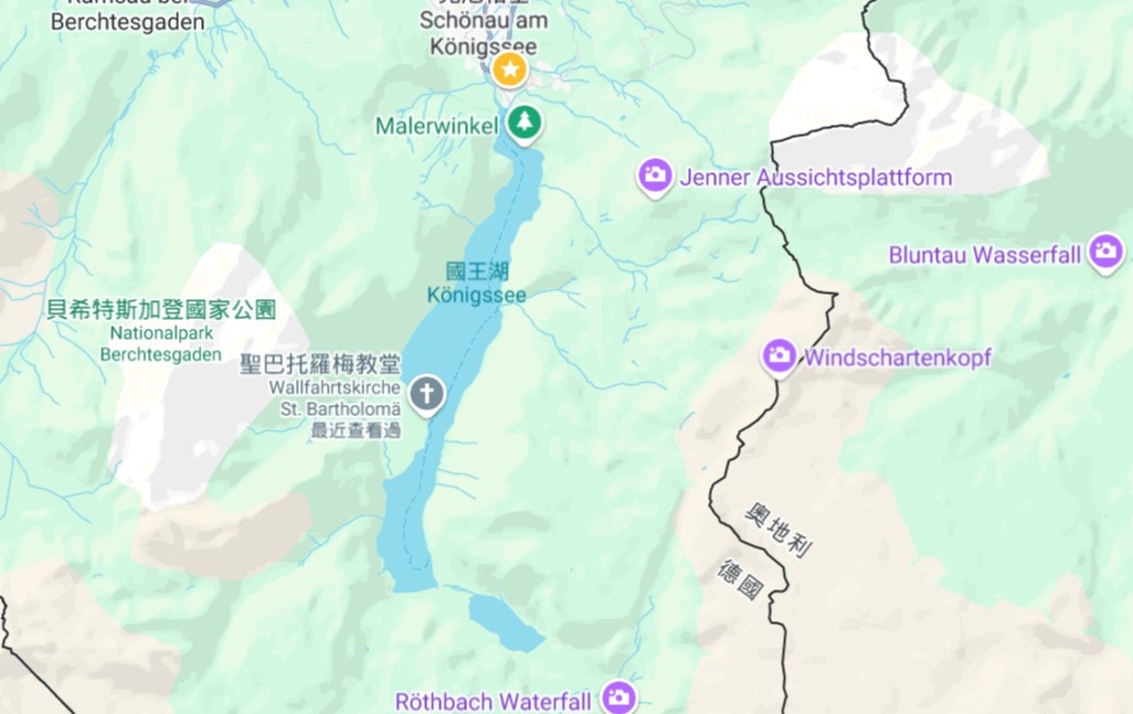 狹長的國王湖形狀