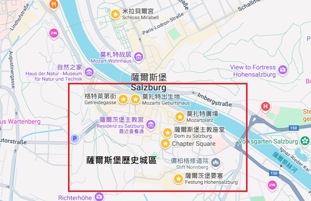 Top8薩爾斯堡景點!莫札特、真善美與世界遺產 - 第3張圖 薩爾斯堡景點地圖
