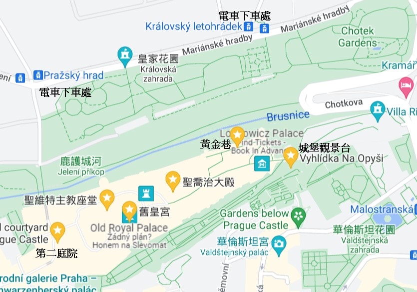 Top19浪漫布拉格景點-舊城區、城堡與小城區 - 第48張圖 布拉格城堡景點地圖