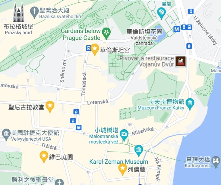 Top19浪漫布拉格景點-舊城區、城堡與小城區 - 第89張圖 布拉格小城區景點地圖