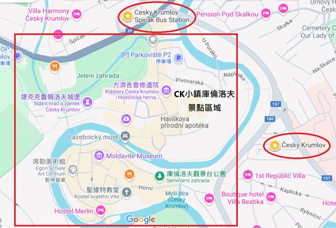 ck小鎮庫倫洛夫巴士站