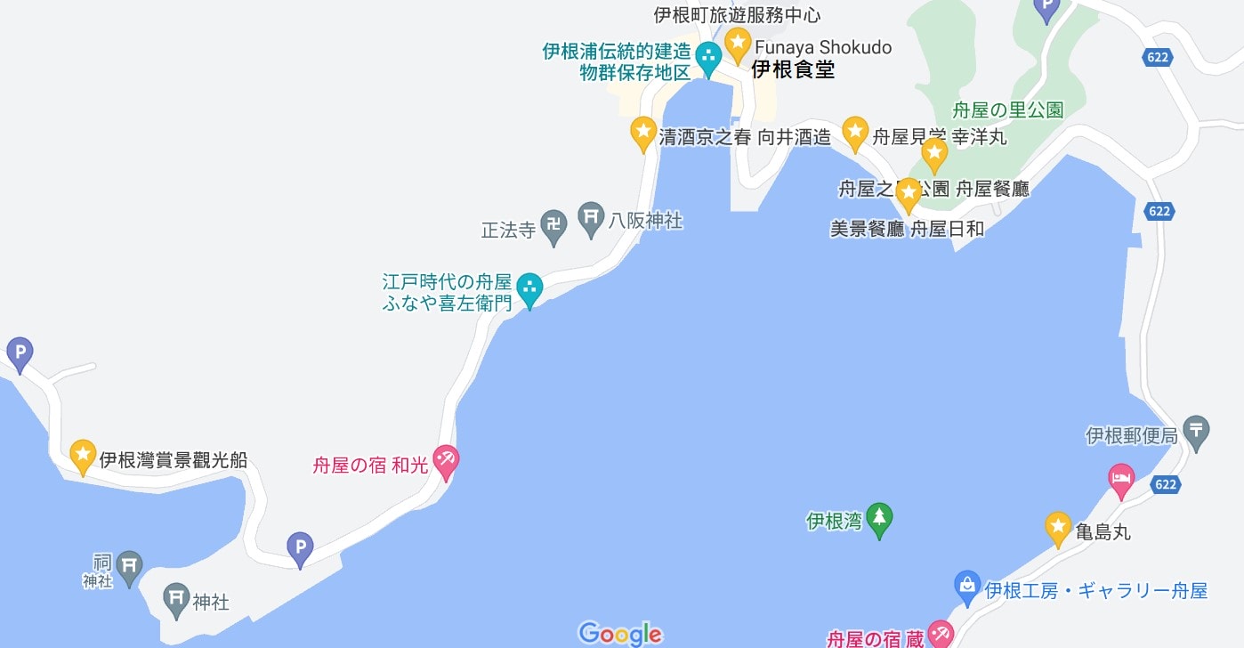 伊根舟屋一日遊景點地圖