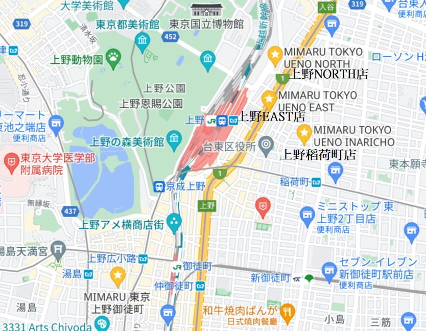Mimaru公寓飯店分布位置