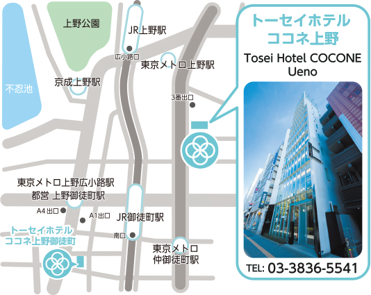 Tosei Hotel Cocone上野店位置