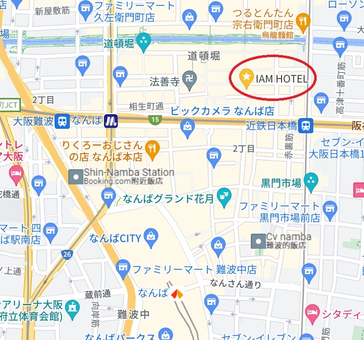 Top15高評價難波飯店-交通、逛道頓堀都方便 - 第85張圖 大阪難波IAM HOTEL位置