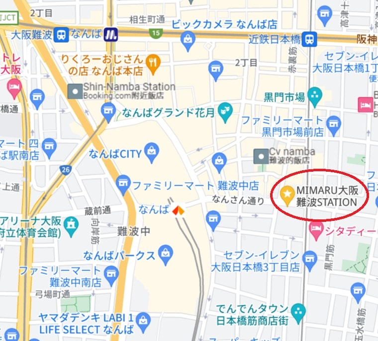 Top15高評價難波飯店-交通、逛道頓堀都方便 - 第122張圖 MIMARU大阪難波STATION位置