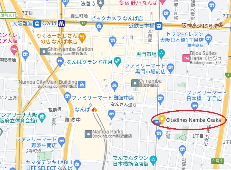 Top15高評價難波飯店-交通、逛道頓堀都方便 - 第133張圖 大阪難波馨樂庭酒店位置