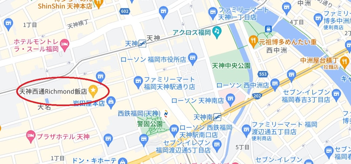 天神西通里士滿飯店位置