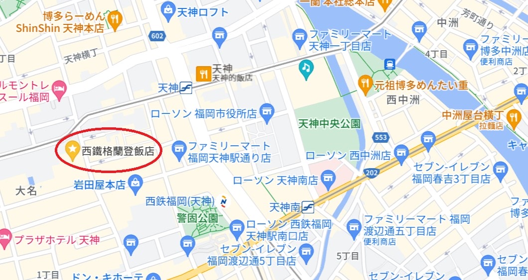 西鐵格蘭登飯店位置