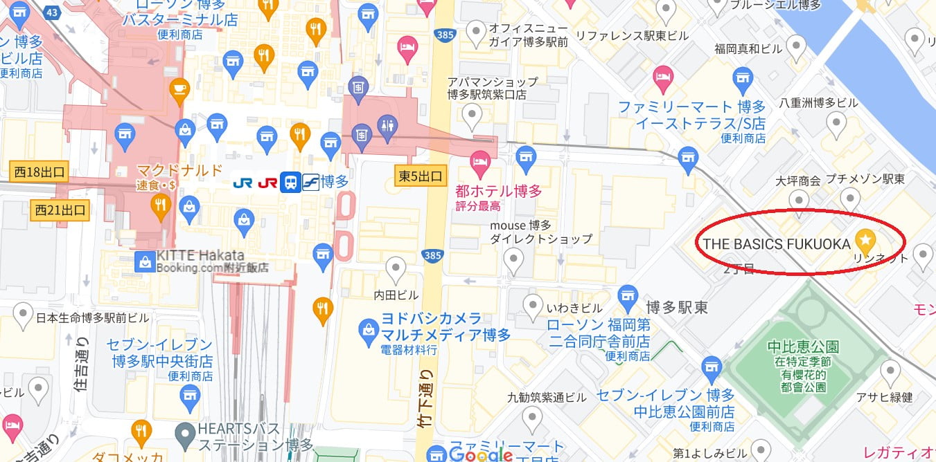 福岡基礎飯店位置