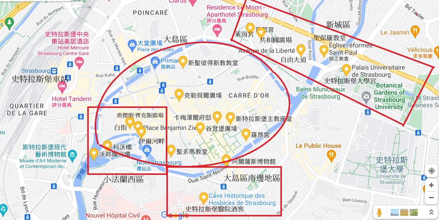 Top19史特拉斯堡景點2日遊!世界遺產城! - 第4張圖 史特拉斯堡景點地圖