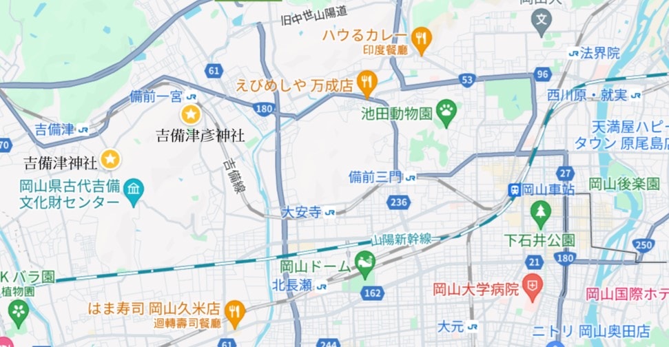 【岡山】吉備津神社、吉備津彥神社-兩大桃太郎神社半日遊 - 第1張圖 吉備津神社、吉備津彥神社位置