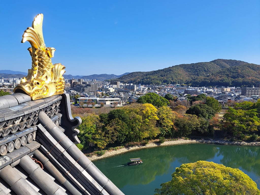 【岡山】岡山城半日遊-坐鎮於高地上的「烏城」黑武士 - 第27張圖 閃閃發亮的金鯱