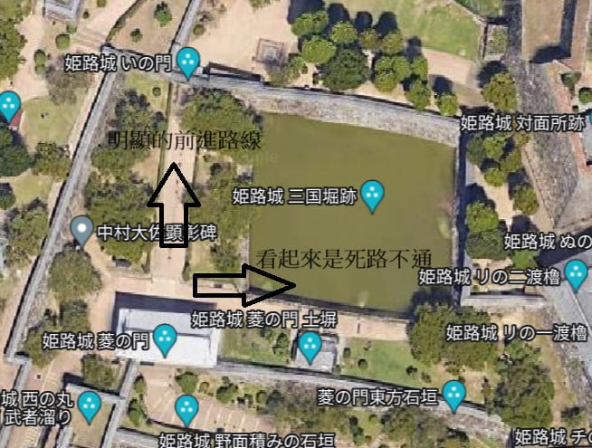 【姬路城一日遊】穿越400年的日本第一名城-遊覽古城結構大寶庫 - 第27張圖 三國堀的戰略意義