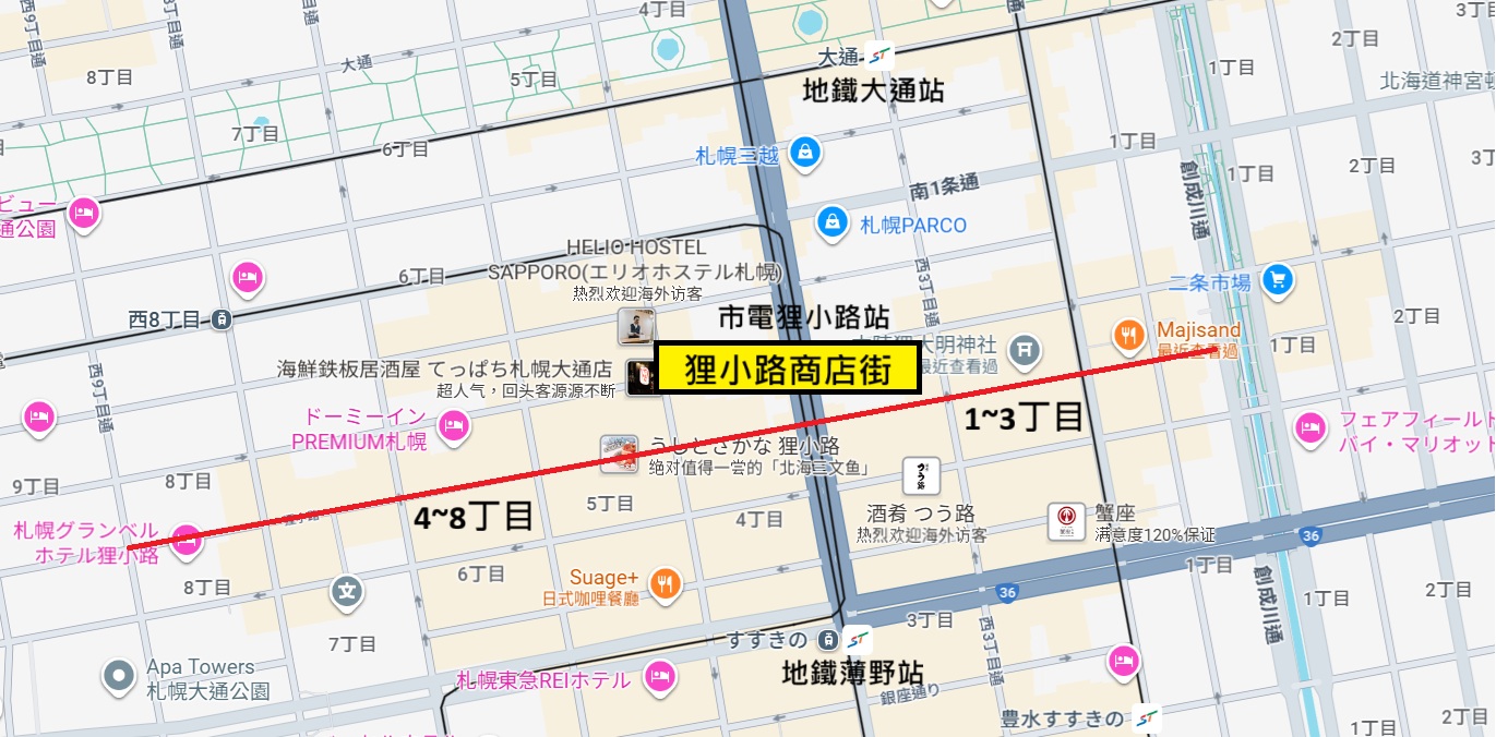 札幌狸小路住宿地點