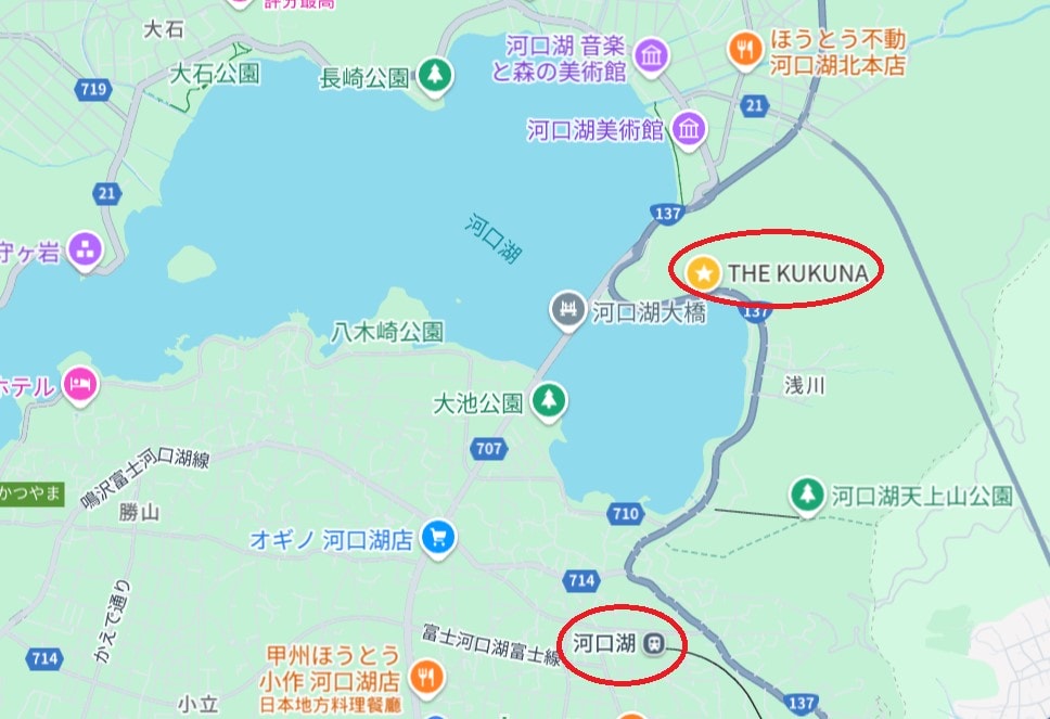 【風之露台KUKUNA飯店】超美富士山景、湖景高級渡假村 - 第1張圖 風之露台KUKUNA飯店位置