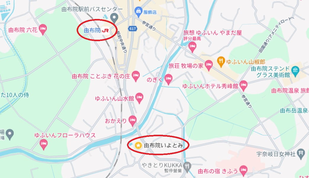 Top 6由布院溫泉飯店推薦!女性票選最愛溫泉地! - 第33張圖 由布院愈富旅館位置