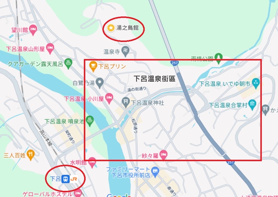 【下呂溫泉湯之島館】天皇來住過!濃濃昭和風情的日本文化財飯店! - 第1張圖 下呂溫泉湯之島館位置