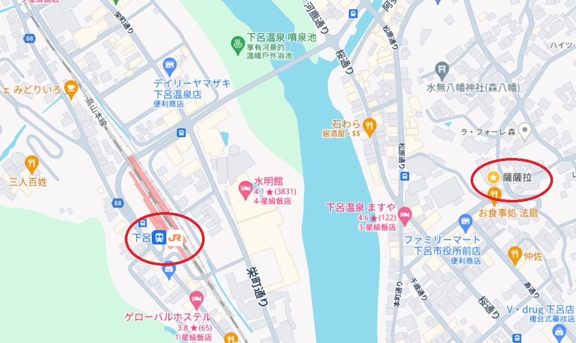【下呂溫泉紗紗羅】女性旅客超人氣!建於高台上的質感溫泉飯店! - 第1張圖 下呂溫泉紗紗羅位置