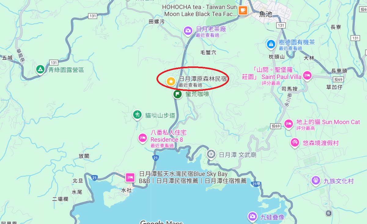 【日月潭原森林民宿】享受山林靜謐與泳池度假氛圍,親子家庭與情侶必住! - 第1張圖 原森林民宿位置
