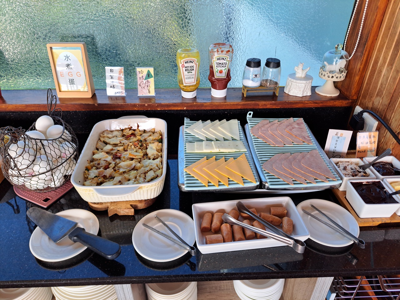 【日月潭原森林民宿】享受山林靜謐與泳池度假氛圍,親子家庭與情侶必住! - 第48張圖 西式早餐配菜